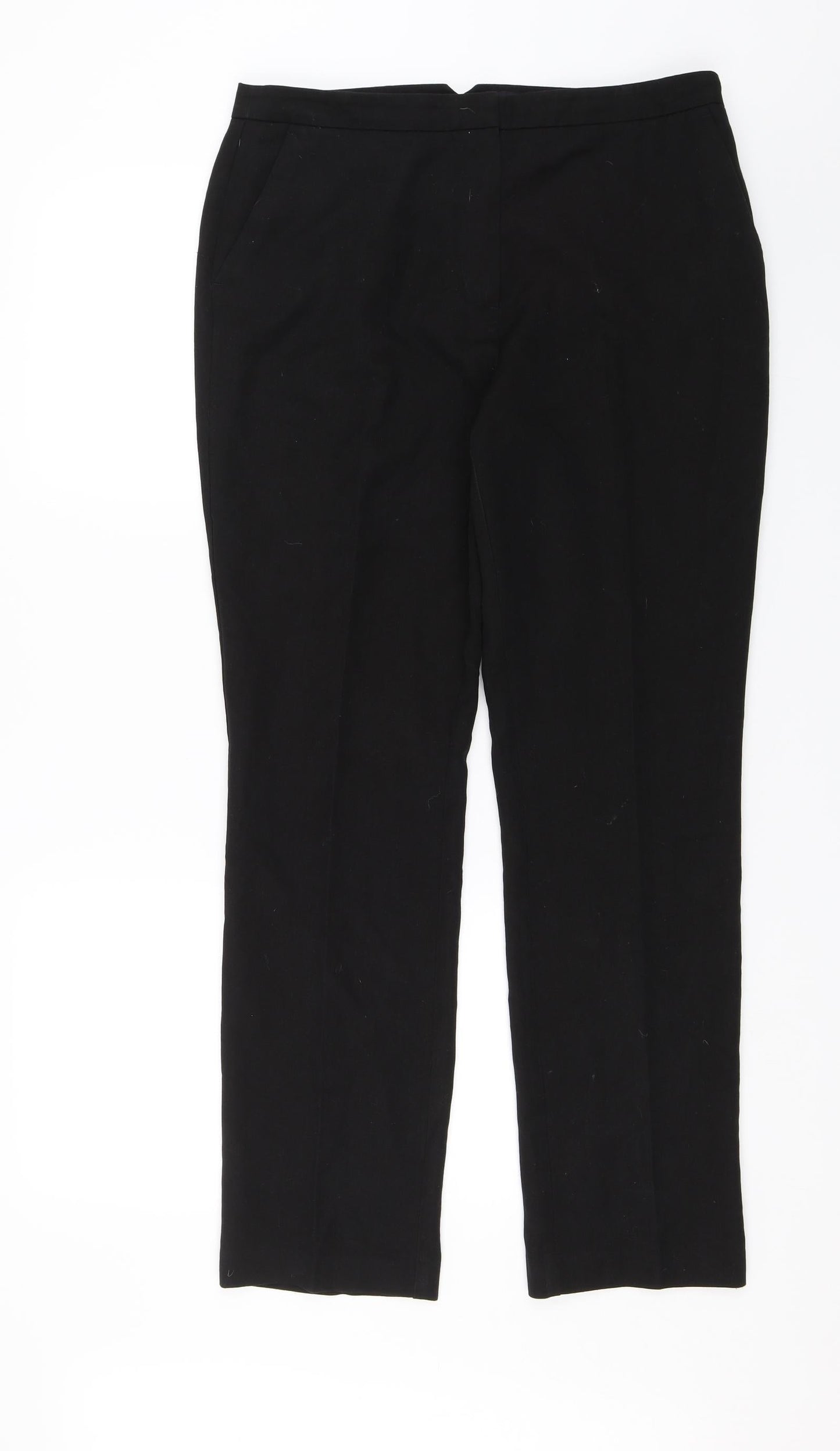 Womens UK Size 12 Papaya Regular Fit Dress Pants Black Trousers