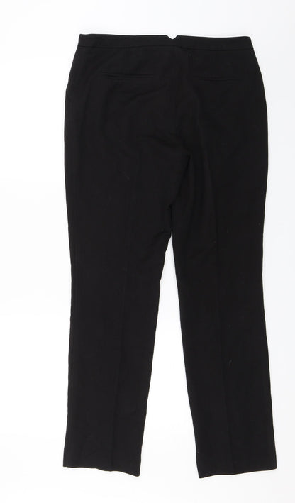 Womens UK Size 12 Papaya Regular Fit Dress Pants Black Trousers