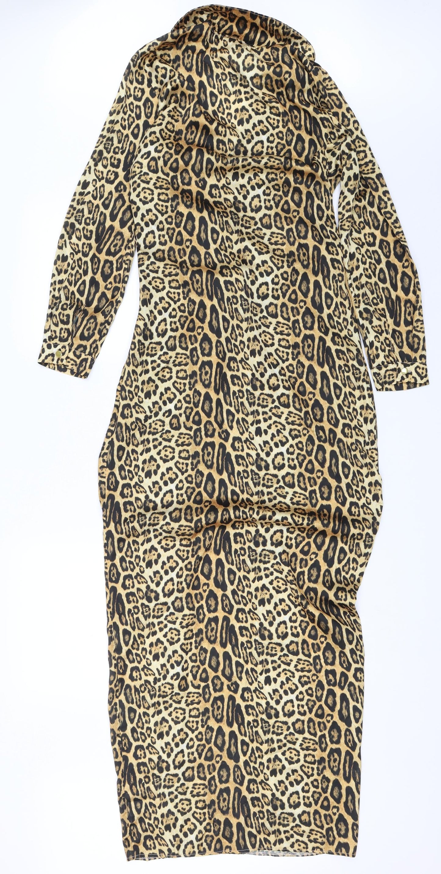 Missguided Womens Gold Animal Print  Shift  Size 4