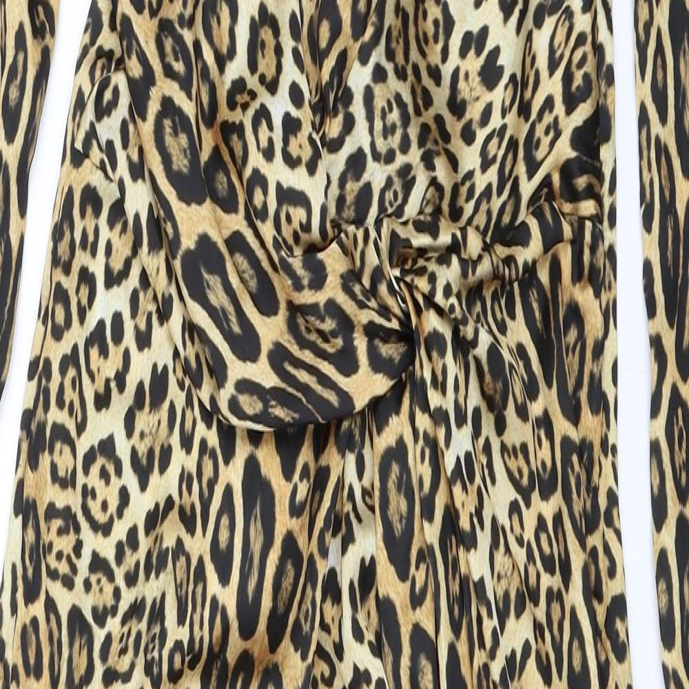 Missguided Womens Gold Animal Print  Shift  Size 4