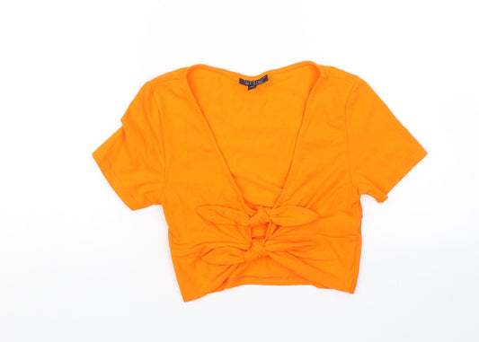 Womens UK Size 8 Topshop Orange Basic Blouse