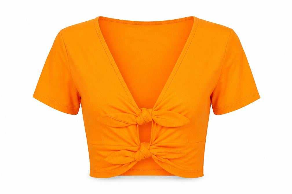Womens UK Size 8 Topshop Orange Basic Blouse