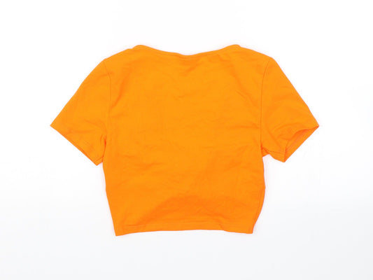 Womens UK Size 8 Topshop Orange Basic Blouse