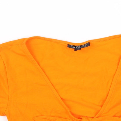Womens UK Size 8 Topshop Orange Basic Blouse