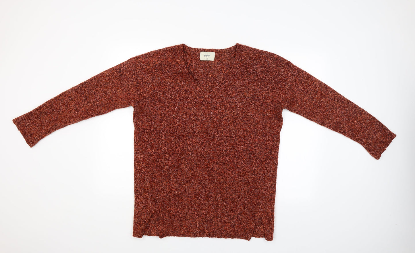 Womens UK Size M Papaya Red Pullover Jumper