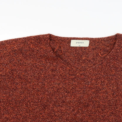 Womens UK Size M Papaya Red Pullover Jumper