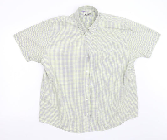 Mens UK Size XL Haggar Multicoloured  Button-Up Short Sleeve Casual Shirt