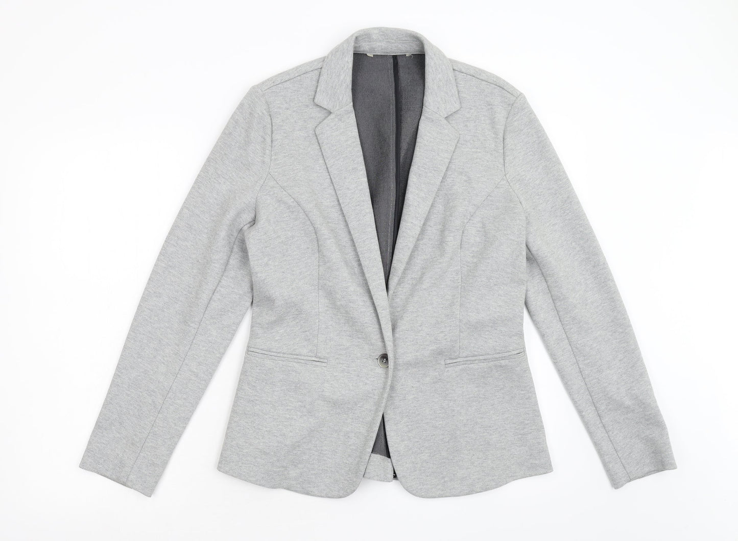 Womens UK Size S Preworn Regular Grey Blazer