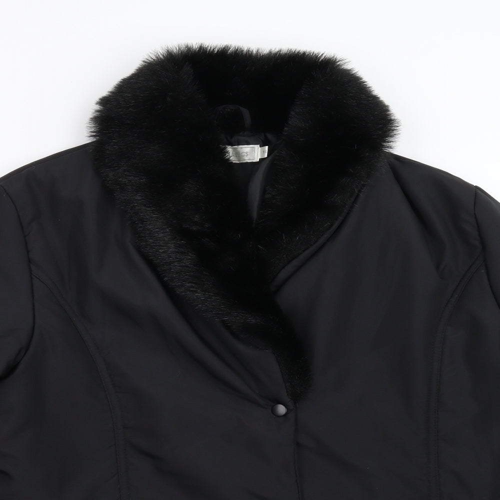 Classics Womens Black   Overcoat Coat Size 16