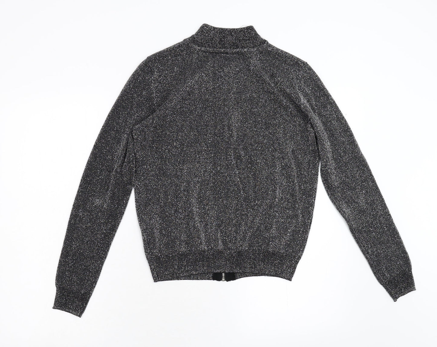 Primark Womens Black  Knit Full Zip Jumper Size 8