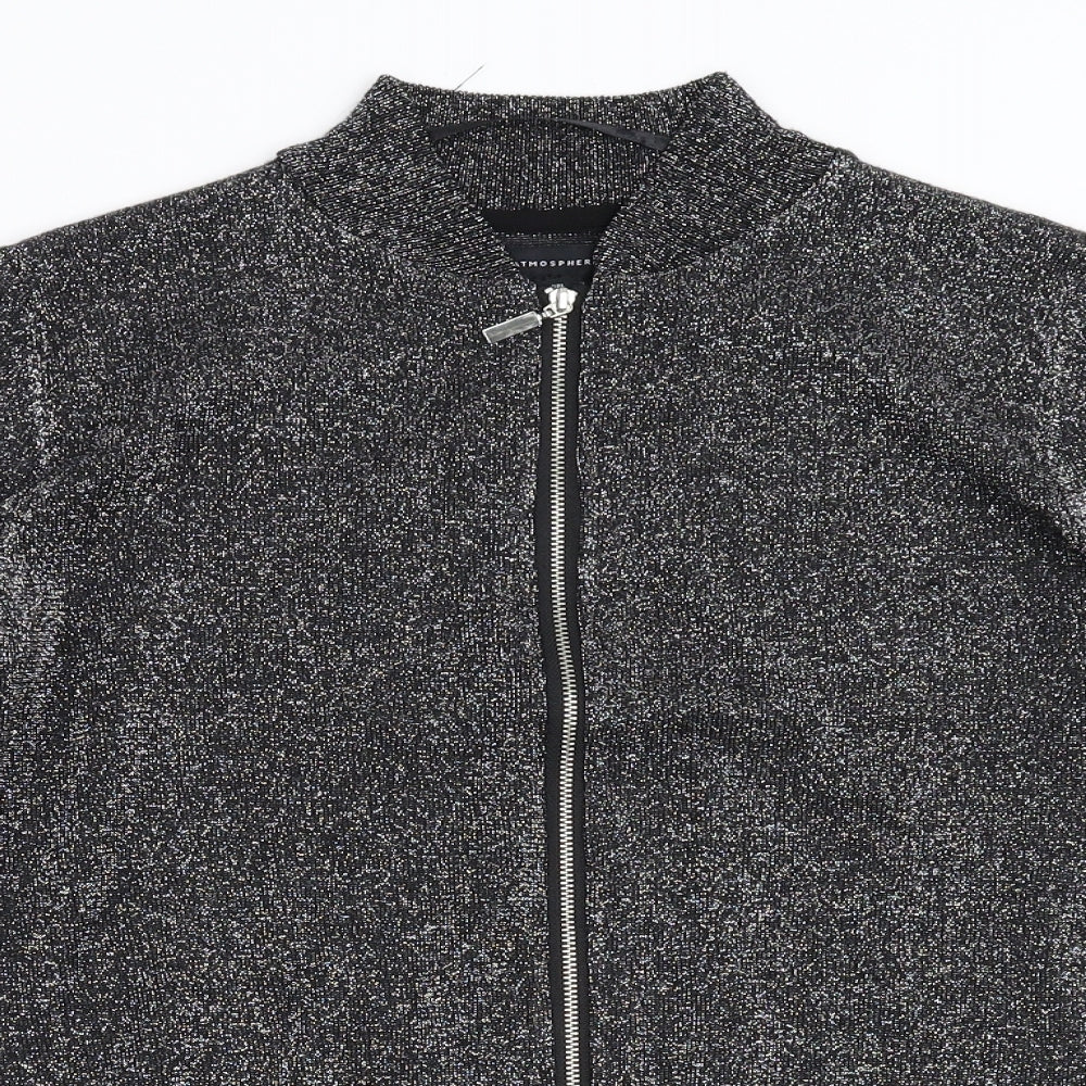 Primark Womens Black  Knit Full Zip Jumper Size 8