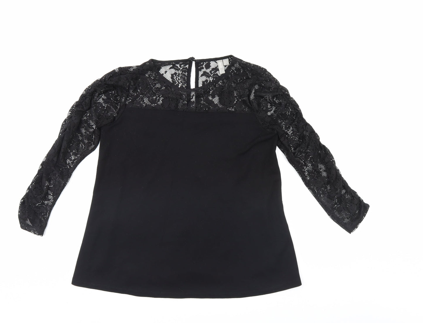 Womens UK Size 10 ASOS Black Basic Blouse