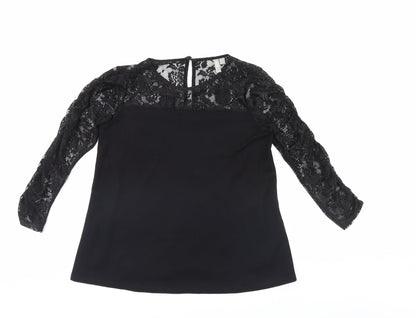 Womens UK Size 10 ASOS Black Basic Blouse