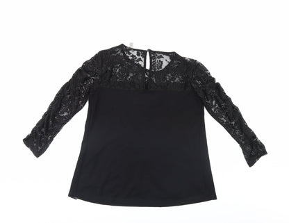 Womens UK Size 10 ASOS Black Basic Blouse