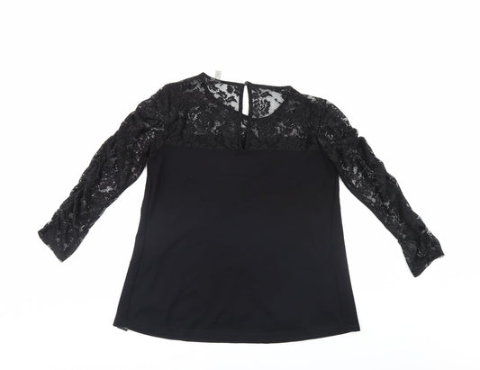 Womens UK Size 10 ASOS Black Basic Blouse