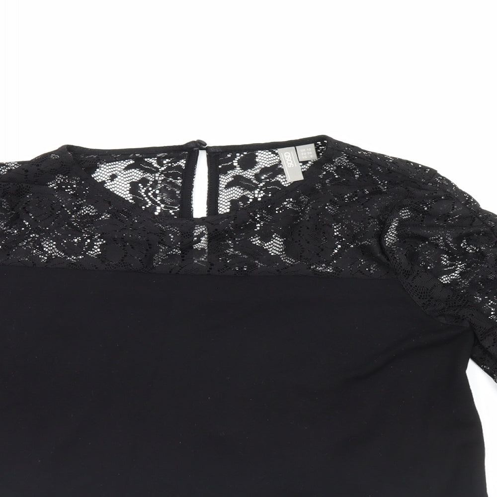 Womens UK Size 10 ASOS Black Basic Blouse