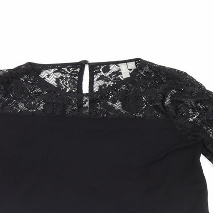 Womens UK Size 10 ASOS Black Basic Blouse