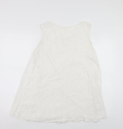 Preworn Womens White   Tunic Blouse Size M