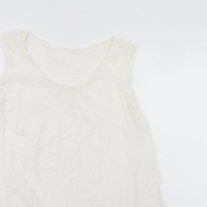 Preworn Womens White   Tunic Blouse Size M