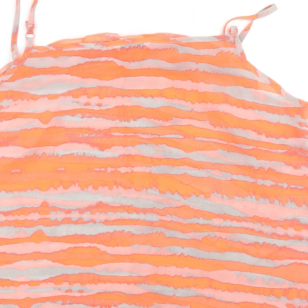 George Womens Orange Striped  Basic Blouse Size 16