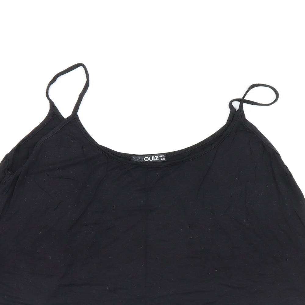 Womens UK Size 14 Quiz Black Basic Tank