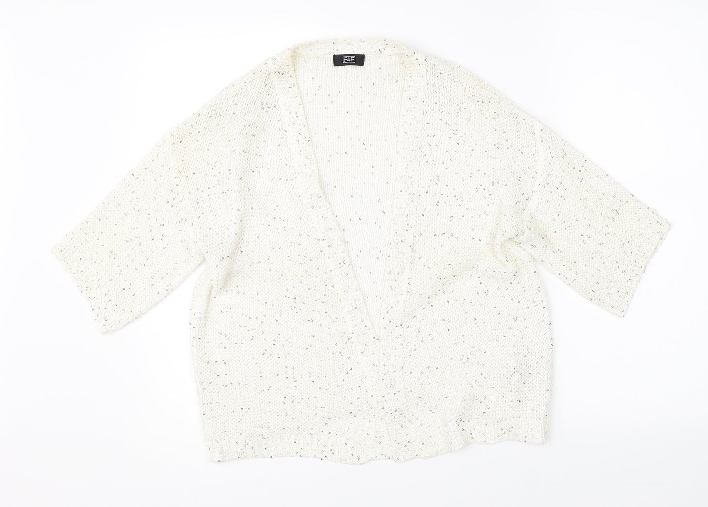 Womens UK Size 10 F&F Beige Cardigan Jumper