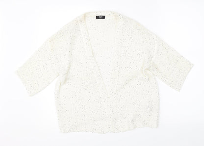 Womens UK Size 10 F&F Beige Cardigan Jumper