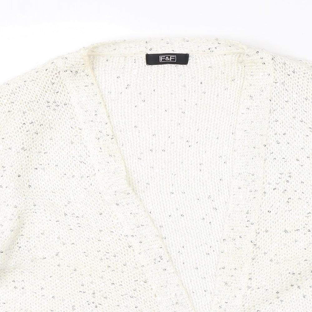 Womens UK Size 10 F&F Beige Cardigan Jumper