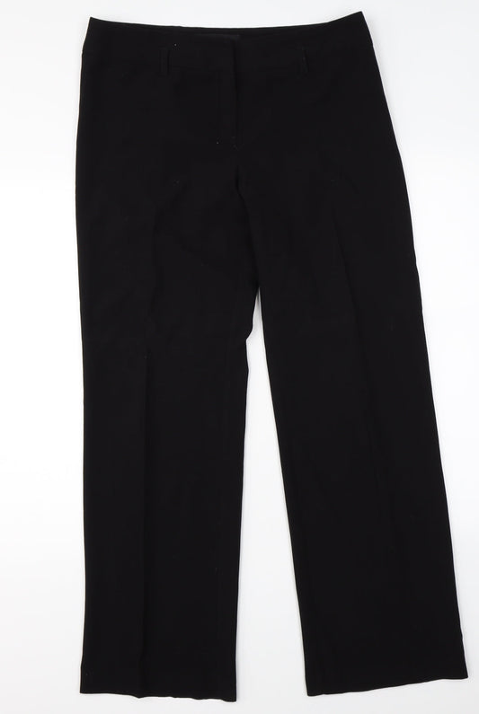 Womens UK Size 12 NEXT Regular Fit Dress Pants Black Trousers