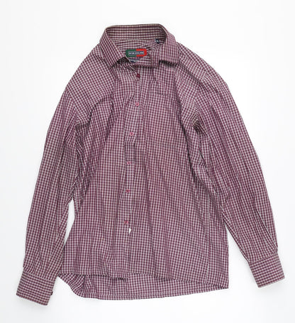 Mens UK Size L Peter England Red  Button-Up Long Sleeve Casual Shirt