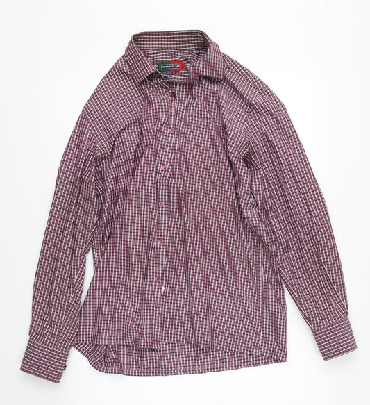 Mens UK Size L Peter England Red  Button-Up Long Sleeve Casual Shirt