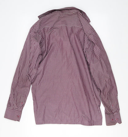 Mens UK Size L Peter England Red  Button-Up Long Sleeve Casual Shirt