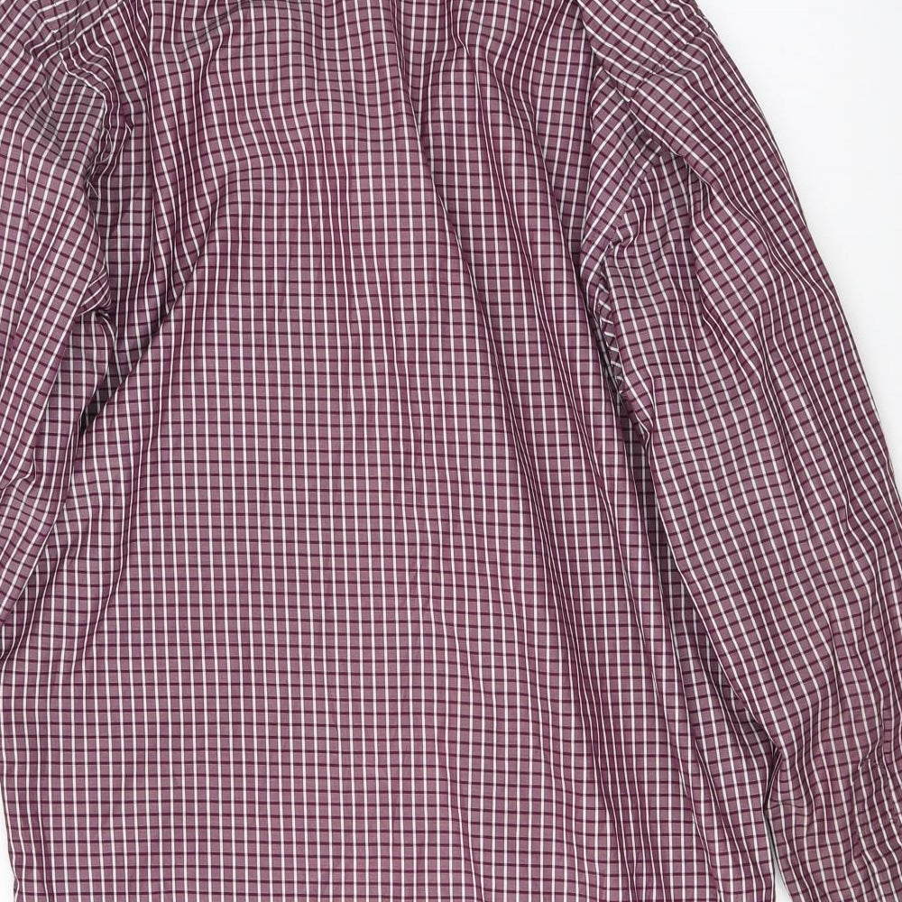 Mens UK Size L Peter England Red  Button-Up Long Sleeve Casual Shirt