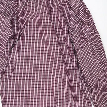 Mens UK Size L Peter England Red  Button-Up Long Sleeve Casual Shirt