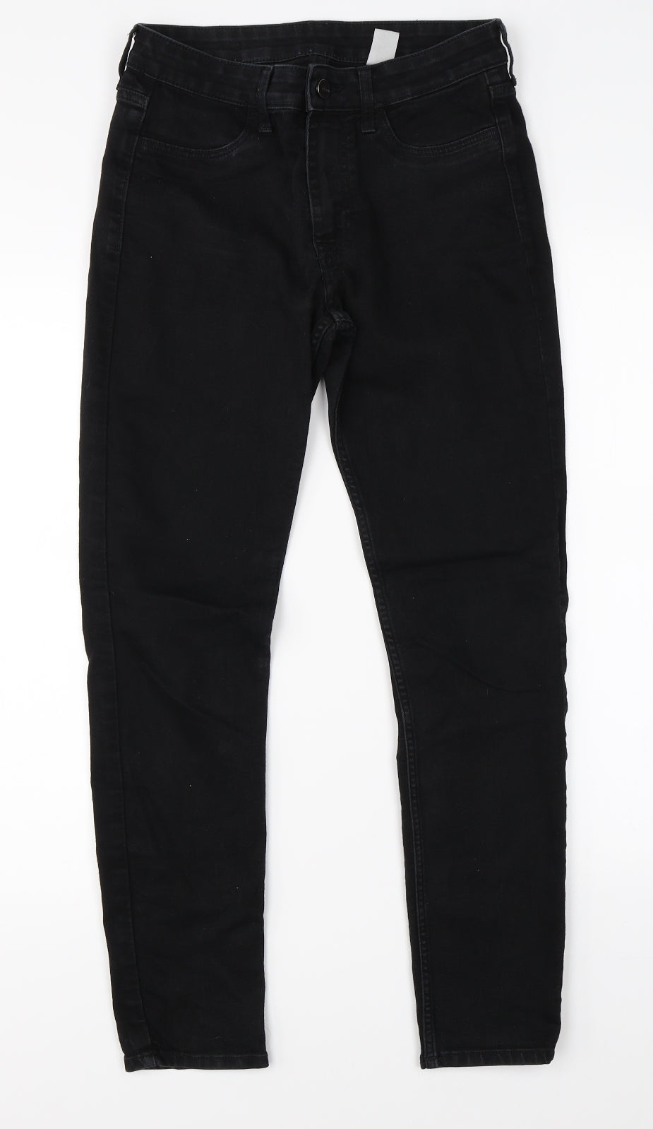 Mens UK Size 27 in Preworn Regular Fit Skinny Black Jeans