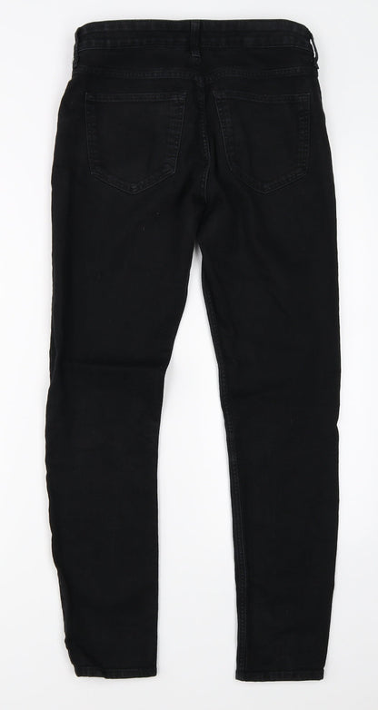 Mens UK Size 27 in Preworn Regular Fit Skinny Black Jeans