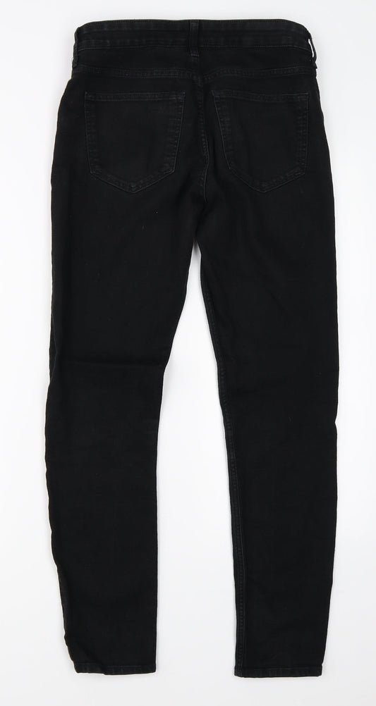 Mens UK Size 27 in Preworn Regular Fit Skinny Black Jeans