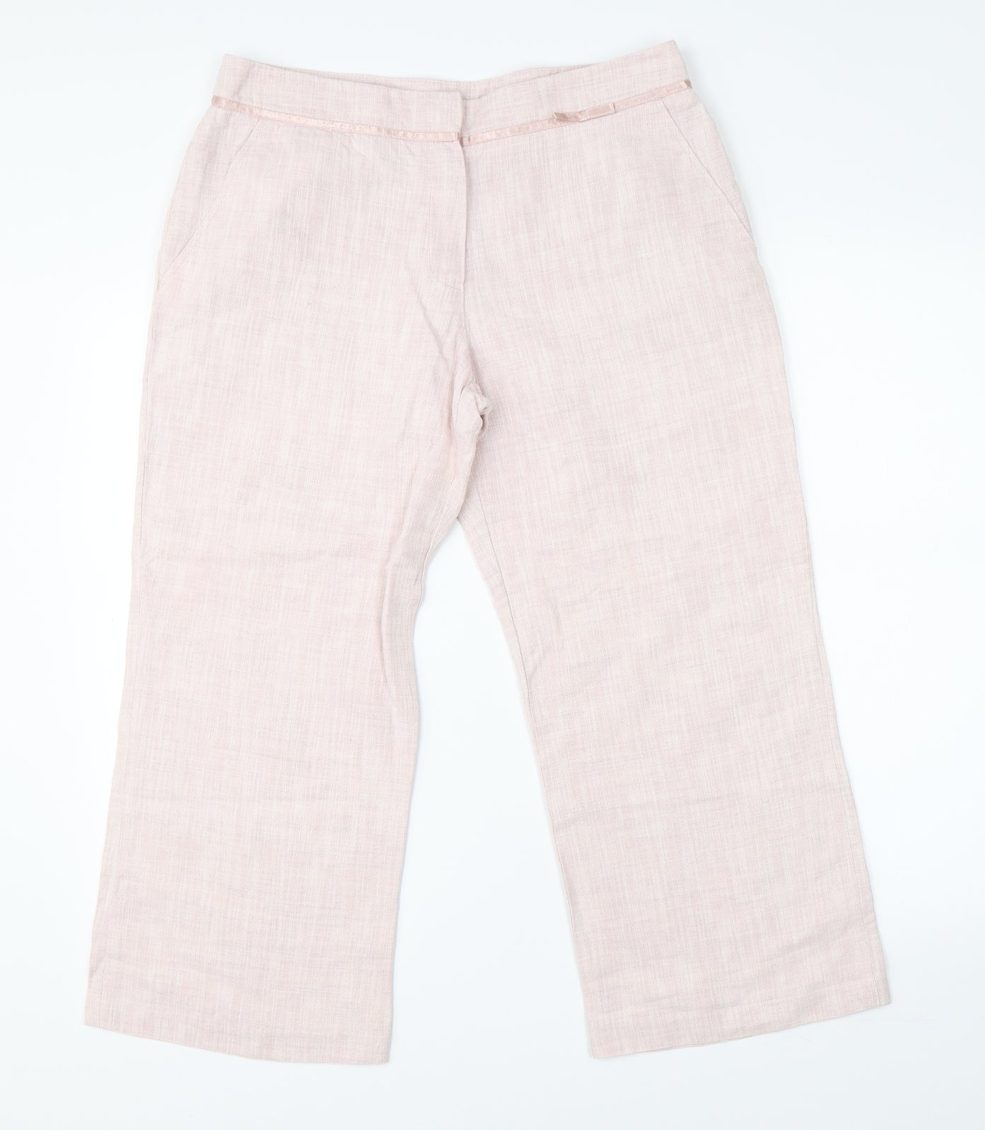 Womens UK Size 30 in Preworn Regular Fit Cropped Pink Trousers