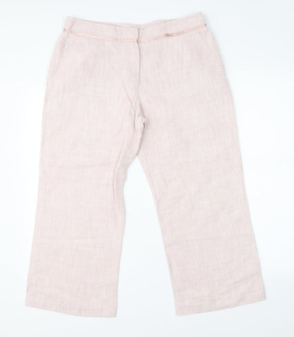 Womens UK Size 30 in Preworn Regular Fit Cropped Pink Trousers