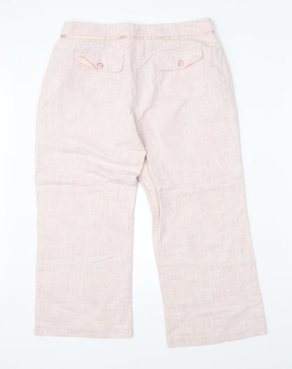 Womens UK Size 30 in Preworn Regular Fit Cropped Pink Trousers