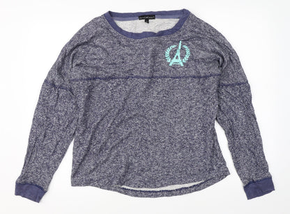 Womens UK Size L Derek Heart Blue Pullover Jumper
