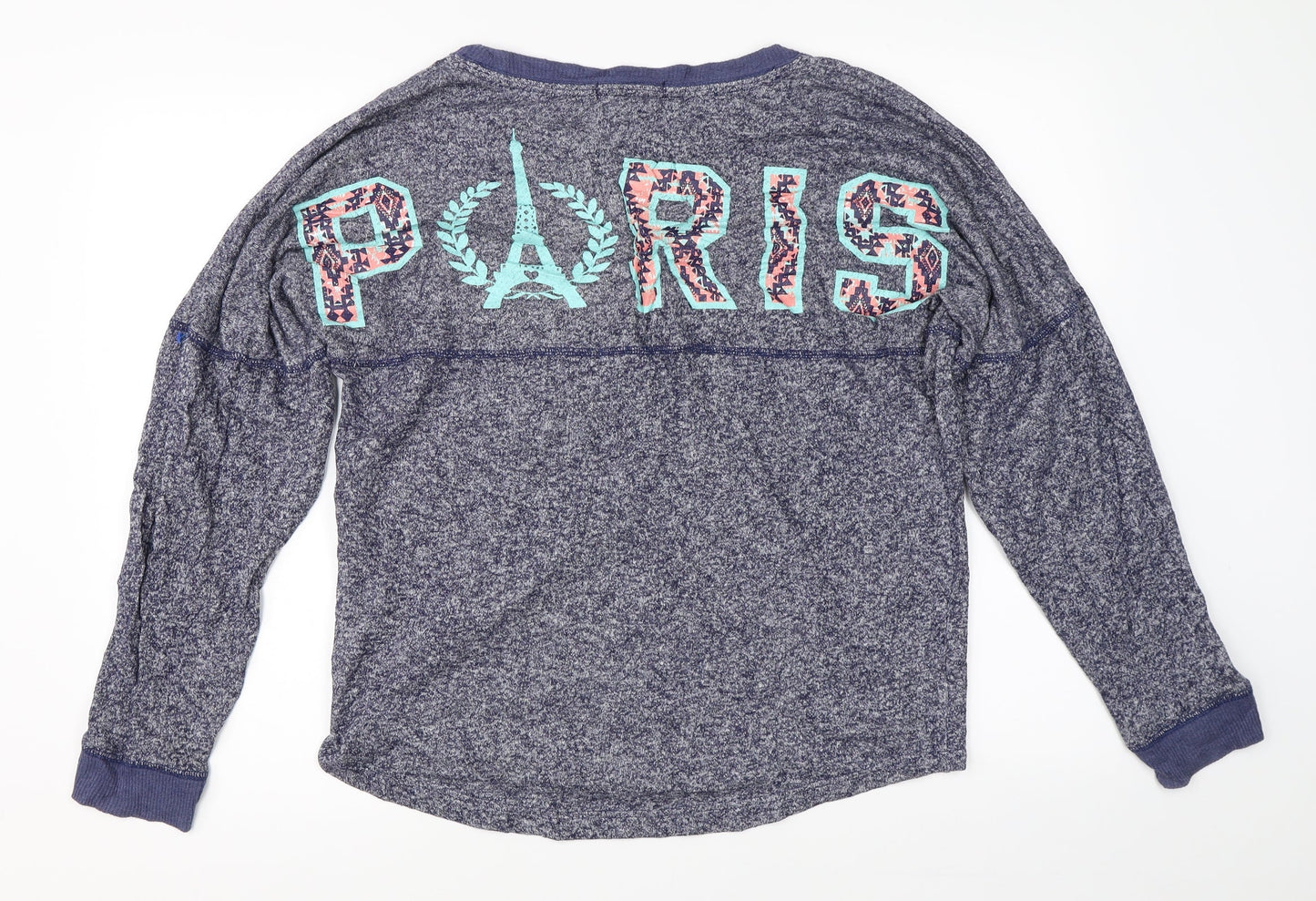 Womens UK Size L Derek Heart Blue Pullover Jumper