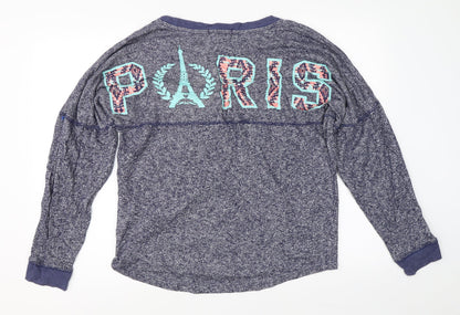 Womens UK Size L Derek Heart Blue Pullover Jumper