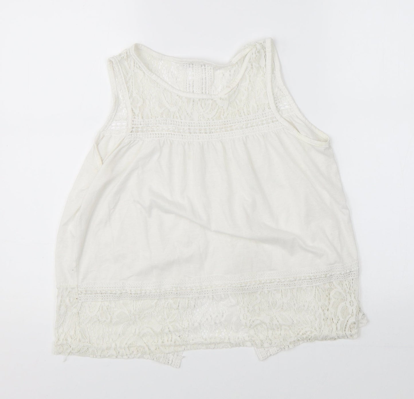 Womens UK Size M Preworn White Basic Blouse