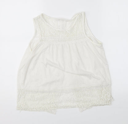 Womens UK Size M Preworn White Basic Blouse
