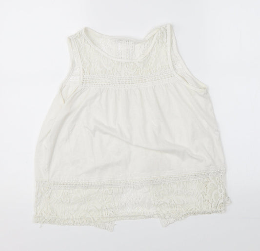 Womens UK Size M Preworn White Basic Blouse