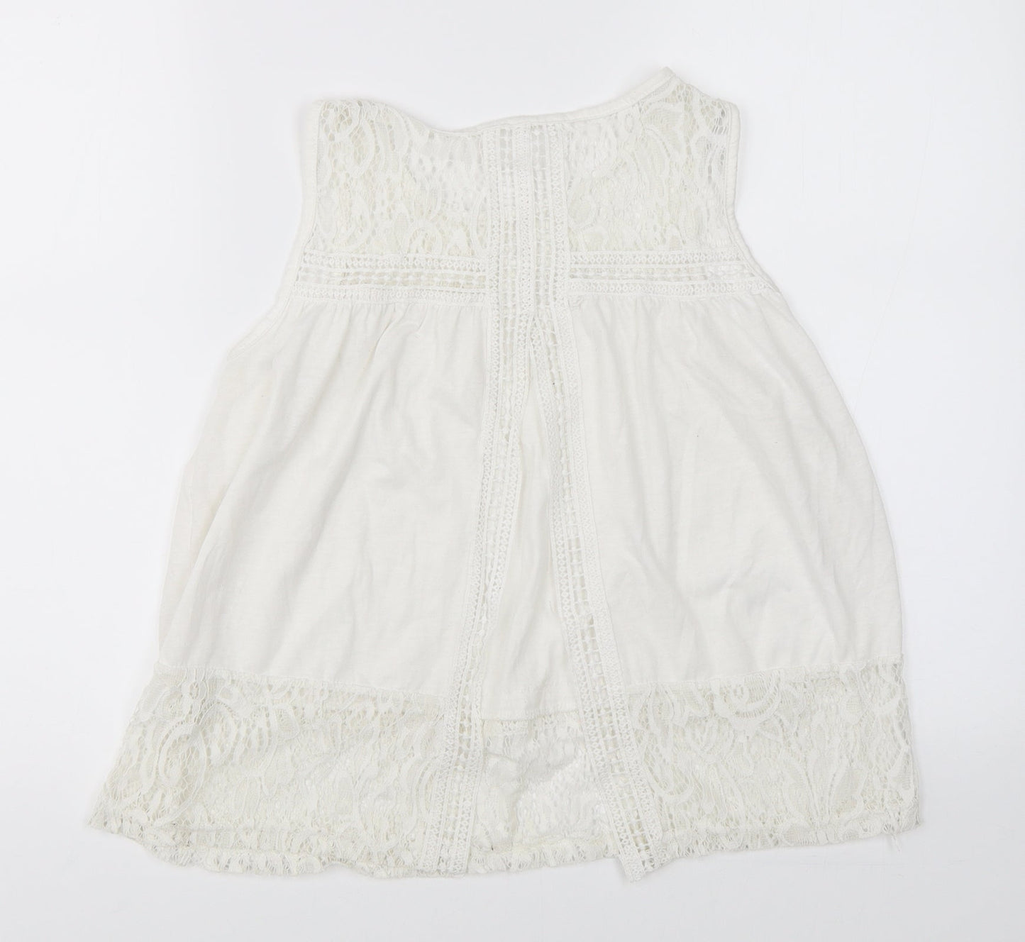 Womens UK Size M Preworn White Basic Blouse