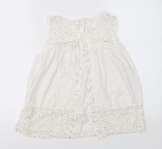 Womens UK Size M Preworn White Basic Blouse
