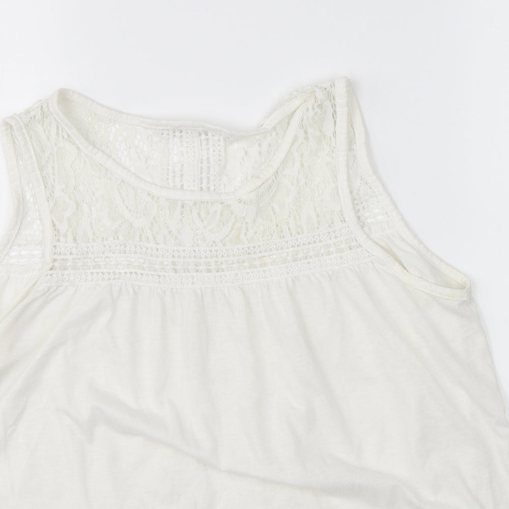 Womens UK Size M Preworn White Basic Blouse
