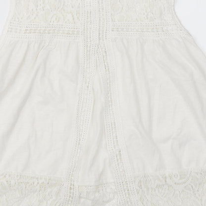 Womens UK Size M Preworn White Basic Blouse